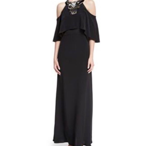 Kobi Halperin Beaded Maxi Dress 2 Evening Formal Gown Luxury ASO Nicole Ritchie - Picture 1 of 6